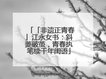 「非遗正青春」江永女书：斜菱破茧，青春执笔续千年闺语