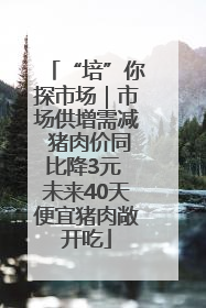 “培”你探市场｜市场供增需减 猪肉价同比降3元 未来40天便宜猪肉敞开吃