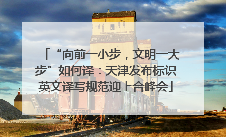 “向前一小步，文明一大步”如何译：天津发布标识英文译写规范迎上合峰会