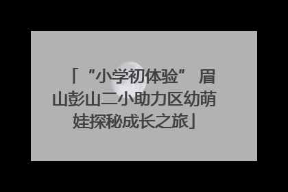 “小学初体验” 眉山彭山二小助力区幼萌娃探秘成长之旅