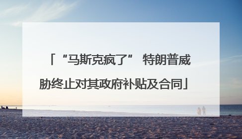 “马斯克疯了” 特朗普威胁终止对其政府补贴及合同