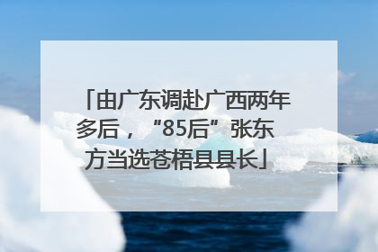 由广东调赴广西两年多后，“85后”张东方当选苍梧县县长
