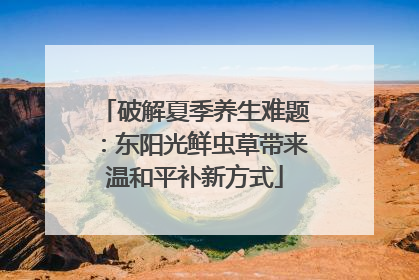 破解夏季养生难题：东阳光鲜虫草带来温和平补新方式