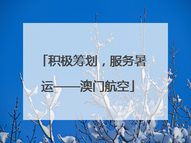 积极筹划，服务暑运——澳门航空