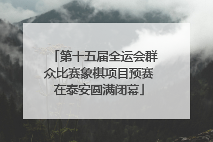 第十五届全运会群众比赛象棋项目预赛在泰安圆满闭幕