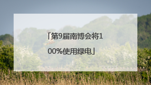第9届南博会将100%使用绿电