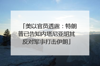 美以官员透露：特朗普已告知内塔尼亚胡其反对军事打击伊朗