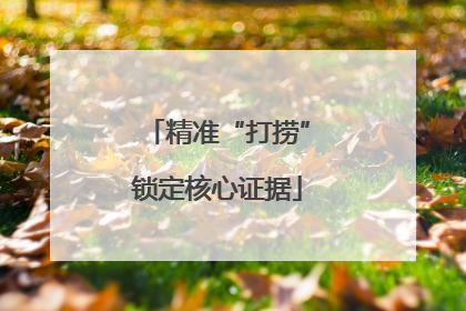 精准“打捞”锁定核心证据