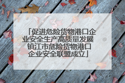 促进危险货物港口企业安全生产高质量发展 镇江市危险货物港口企业安全联盟成立