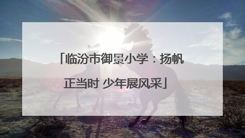 临汾市御景小学：扬帆正当时 少年展风采