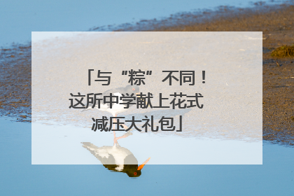 与“粽”不同！这所中学献上花式减压大礼包