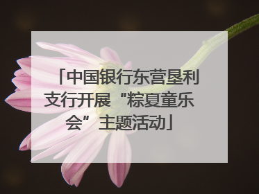 中国银行东营垦利支行开展“粽夏童乐会”主题活动