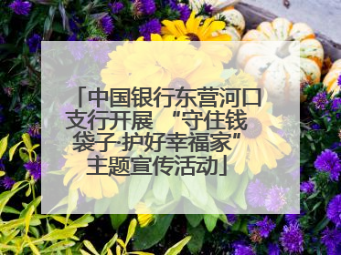 中国银行东营河口支行开展 “守住钱袋子·护好幸福家”主题宣传活动