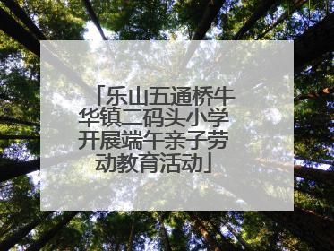 乐山五通桥牛华镇二码头小学开展端午亲子劳动教育活动
