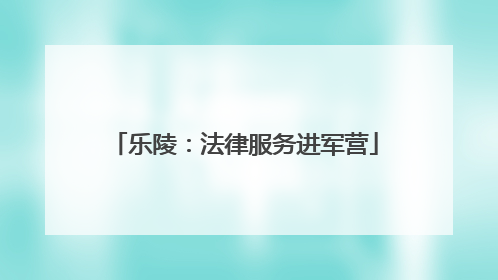 乐陵：法律服务进军营