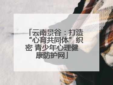 云南景谷：打造“心育共同体”织密 青少年心理健康防护网