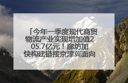 今年一季度现代商贸物流产业实现增加值205.7亿元！廊坊加快构建链接京津冀面向全世界的物流通道