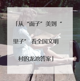 从“面子”美到“里子” 看全国文明村的龙池答案