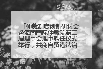 仲裁制度创新研讨会暨海南国际仲裁院第二届理事会理事聘任仪式举行，共商自贸港法治建设新路径