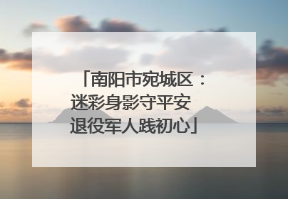 南阳市宛城区：迷彩身影守平安 退役军人践初心