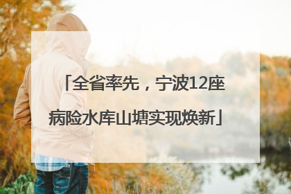 全省率先，宁波12座病险水库山塘实现焕新