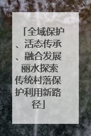 全域保护、活态传承、融合发展 丽水探索传统村落保护利用新路径