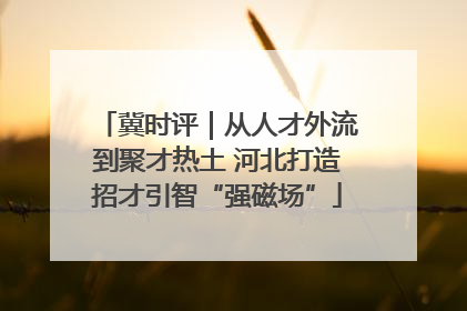 冀时评｜从人才外流到聚才热土 河北打造招才引智“强磁场”