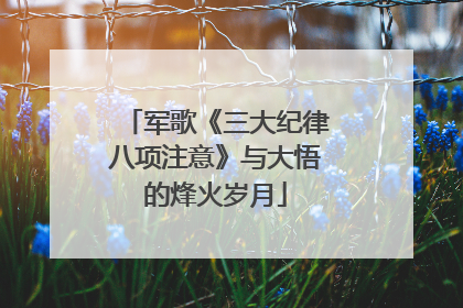 军歌《三大纪律八项注意》与大悟的烽火岁月