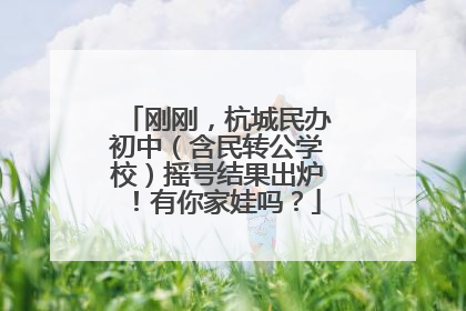 刚刚，杭城民办初中（含民转公学校）摇号结果出炉！有你家娃吗？