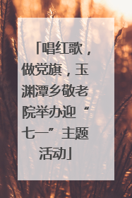 唱红歌，做党旗，玉渊潭乡敬老院举办迎“七一”主题活动