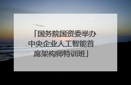 国务院国资委举办中央企业人工智能首席架构师特训班