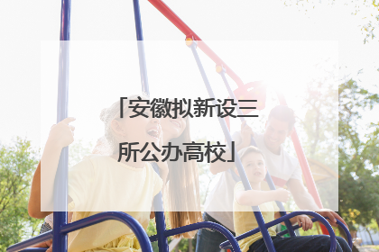 安徽拟新设三所公办高校