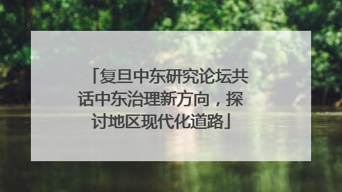 复旦中东研究论坛共话中东治理新方向，探讨地区现代化道路