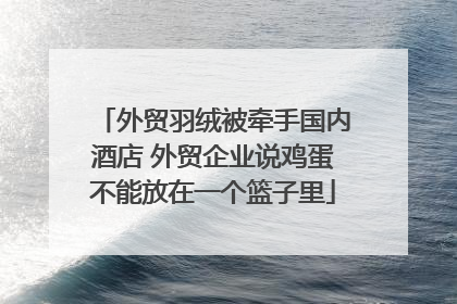 外贸羽绒被牵手国内酒店 外贸企业说鸡蛋不能放在一个篮子里