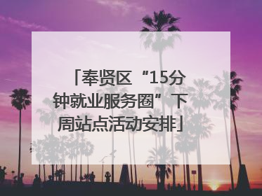奉贤区“15分钟就业服务圈”下周站点活动安排