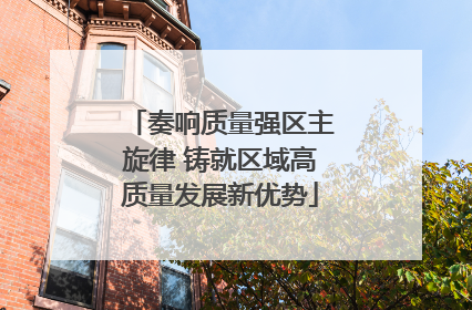 奏响质量强区主旋律 铸就区域高质量发展新优势