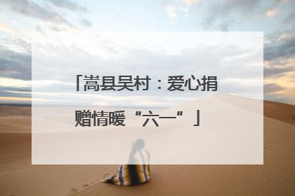 嵩县吴村：爱心捐赠情暖“六一”