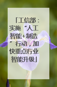工信部：实施“人工智能+制造”行动，加快重点行业智能升级