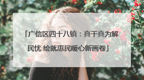 广信区四十八镇：真干真为解民忧 绘就惠民暖心新画卷