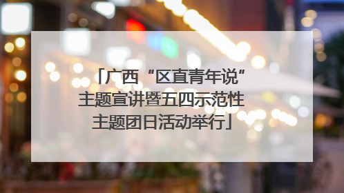广西“区直青年说”主题宣讲暨五四示范性主题团日活动举行