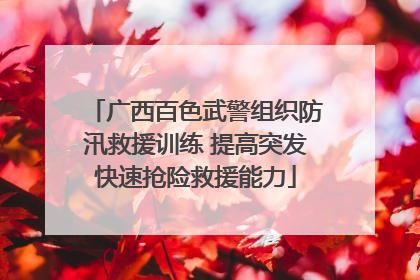 广西百色武警组织防汛救援训练 提高突发快速抢险救援能力