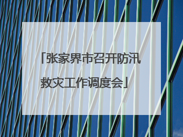 张家界市召开防汛救灾工作调度会