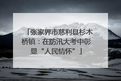 张家界市慈利县杉木桥镇：在防汛大考中彰显“人民情怀”