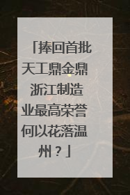 捧回首批天工鼎金鼎 浙江制造业最高荣誉何以花落温州？