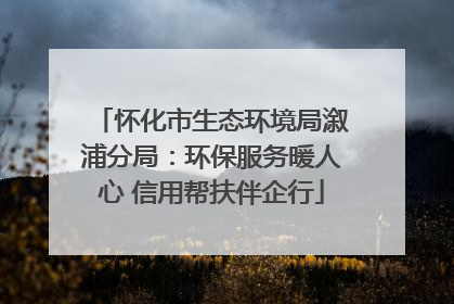 怀化市生态环境局溆浦分局：环保服务暖人心 信用帮扶伴企行