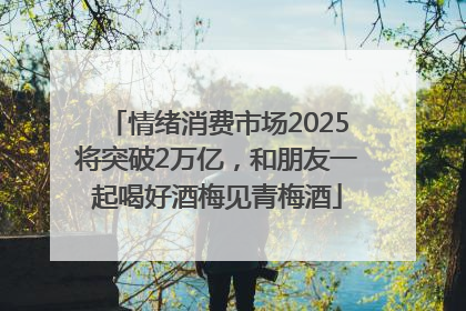 情绪消费市场2025将突破2万亿，和朋友一起喝好酒梅见青梅酒