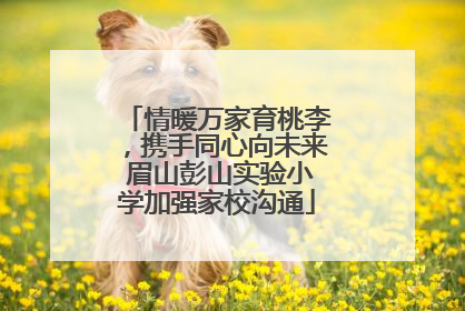 情暖万家育桃李，携手同心向未来 眉山彭山实验小学加强家校沟通