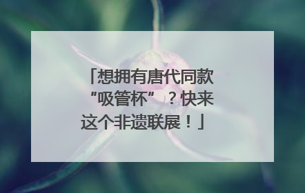 想拥有唐代同款“吸管杯”？快来这个非遗联展！