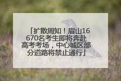 扩散周知！眉山16670名考生即将奔赴高考考场，中心城区部分道路将禁止通行