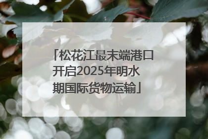 松花江最末端港口开启2025年明水期国际货物运输